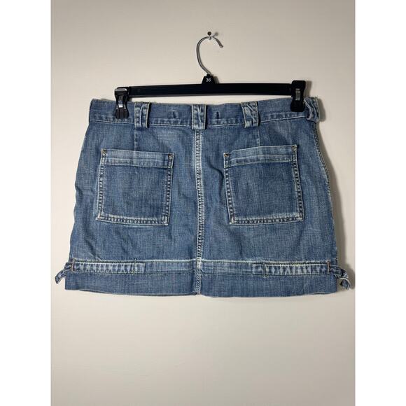 Vintage Y2K Express‎ Mini Denim Cargo Jean Skirt Grunge Skater 8 - Picture 6 of 8